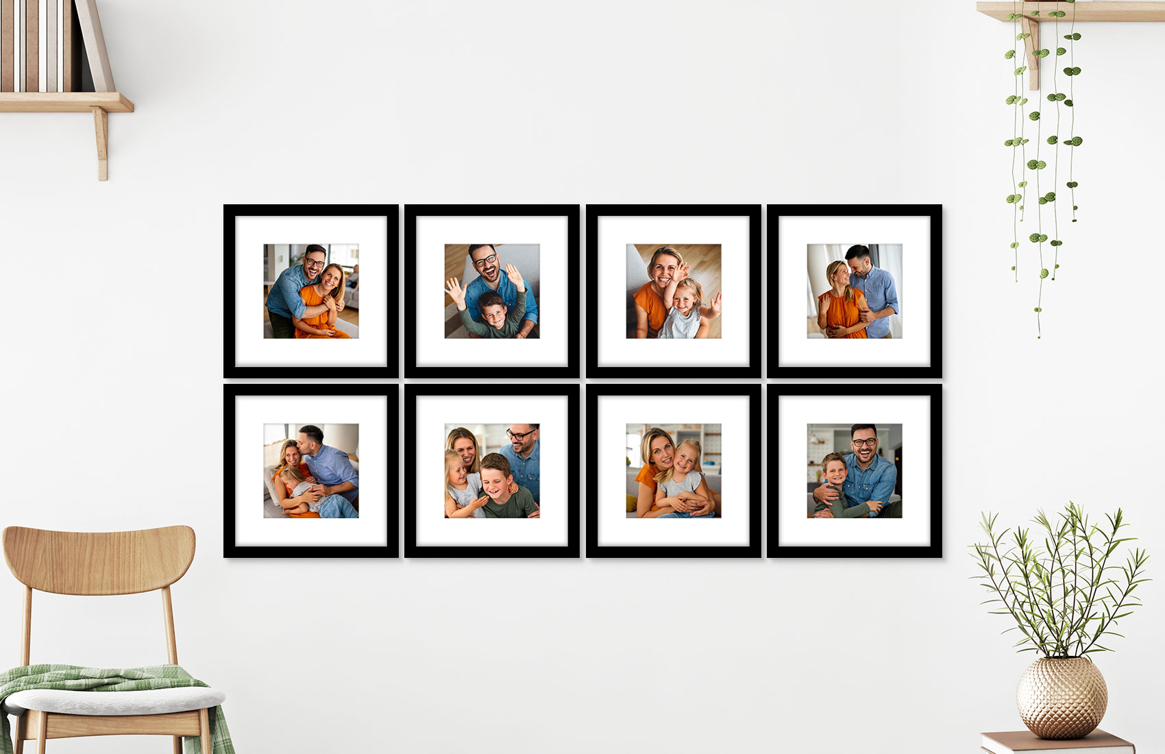 12x12 Black - Set of 8