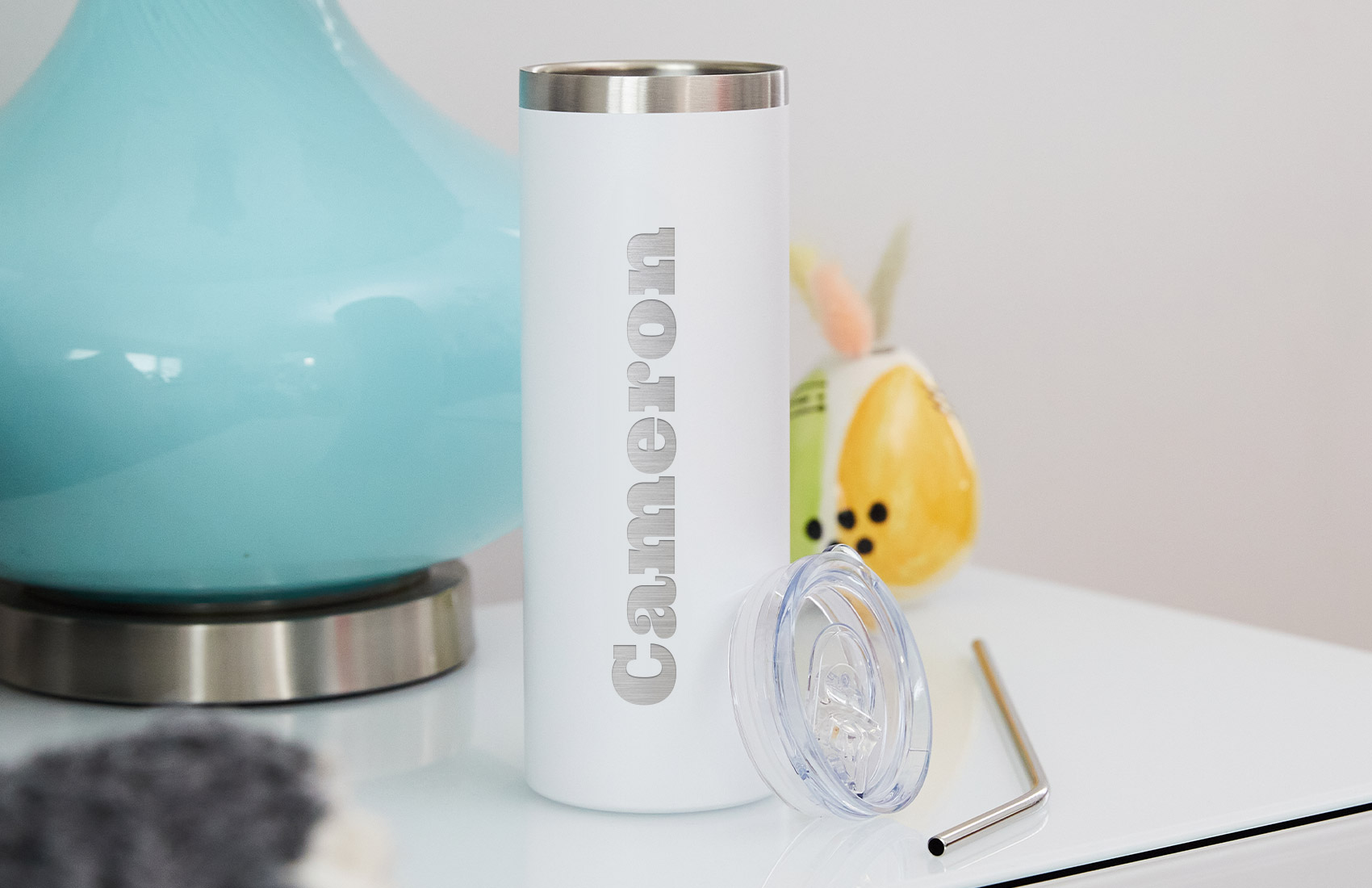 600ml White Personalized Tumbler