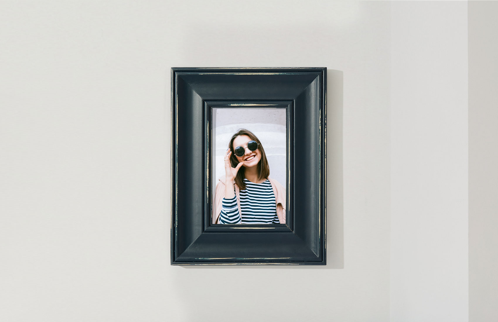 4x6 Blue Distressed Frame