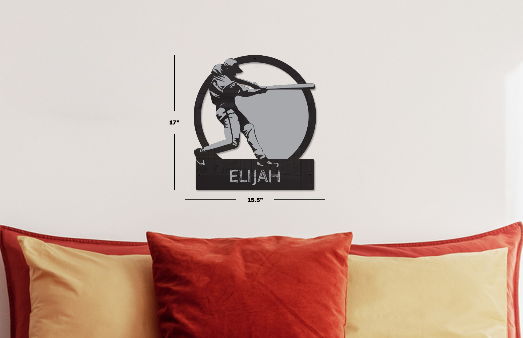 Baseball Player Wall Sign