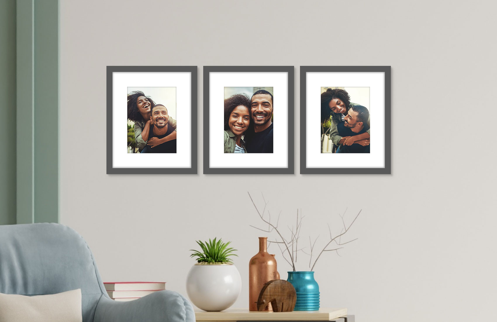8x10 Grey - Set of 3