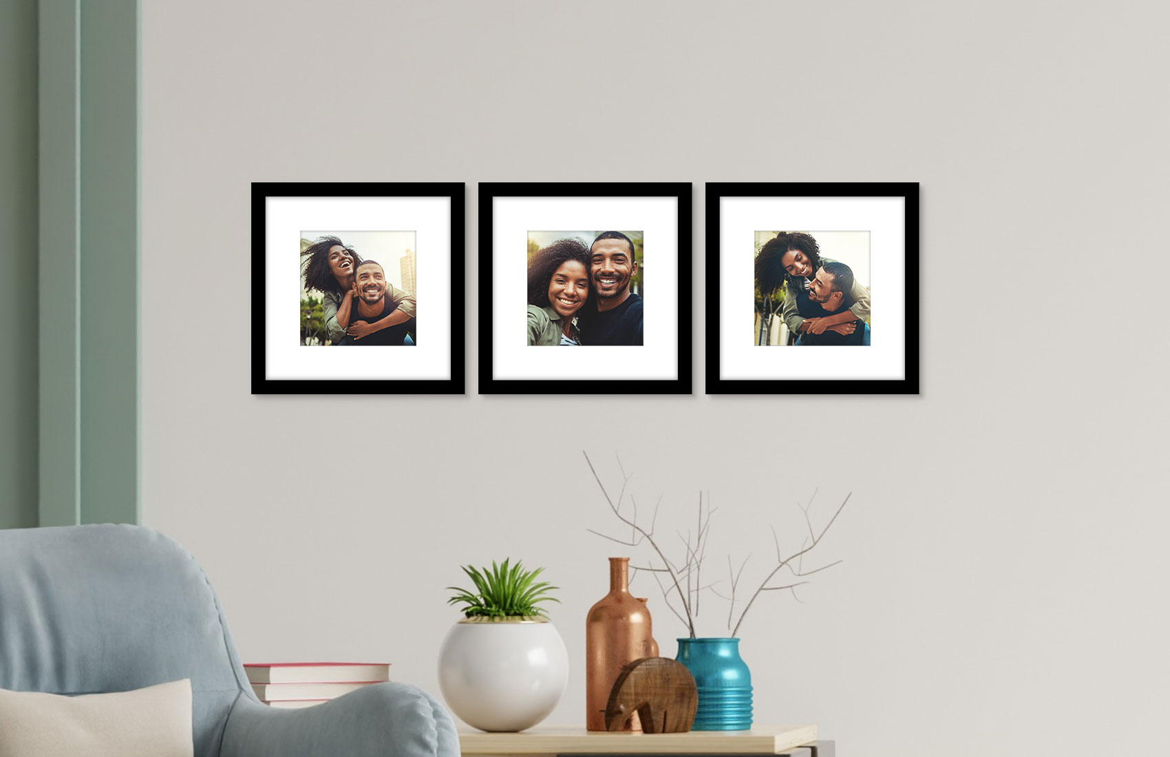 8x8 Black - Set of 3