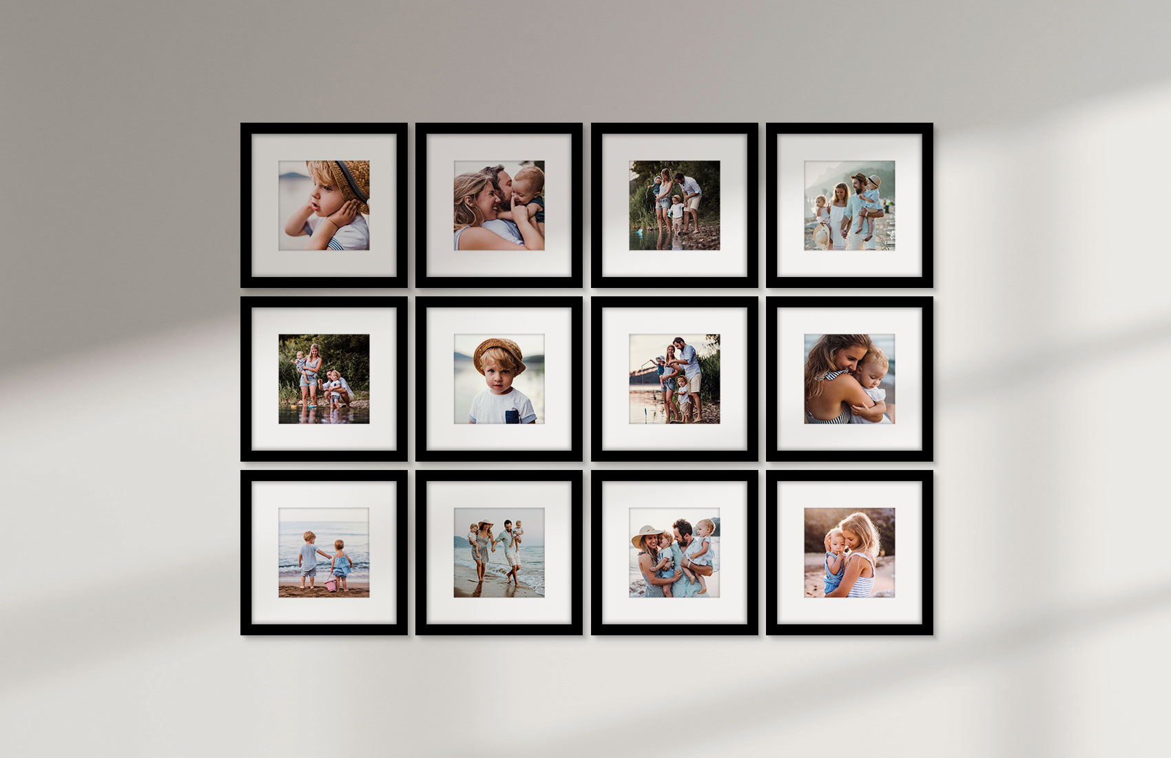 8x8 Black - Set of 12