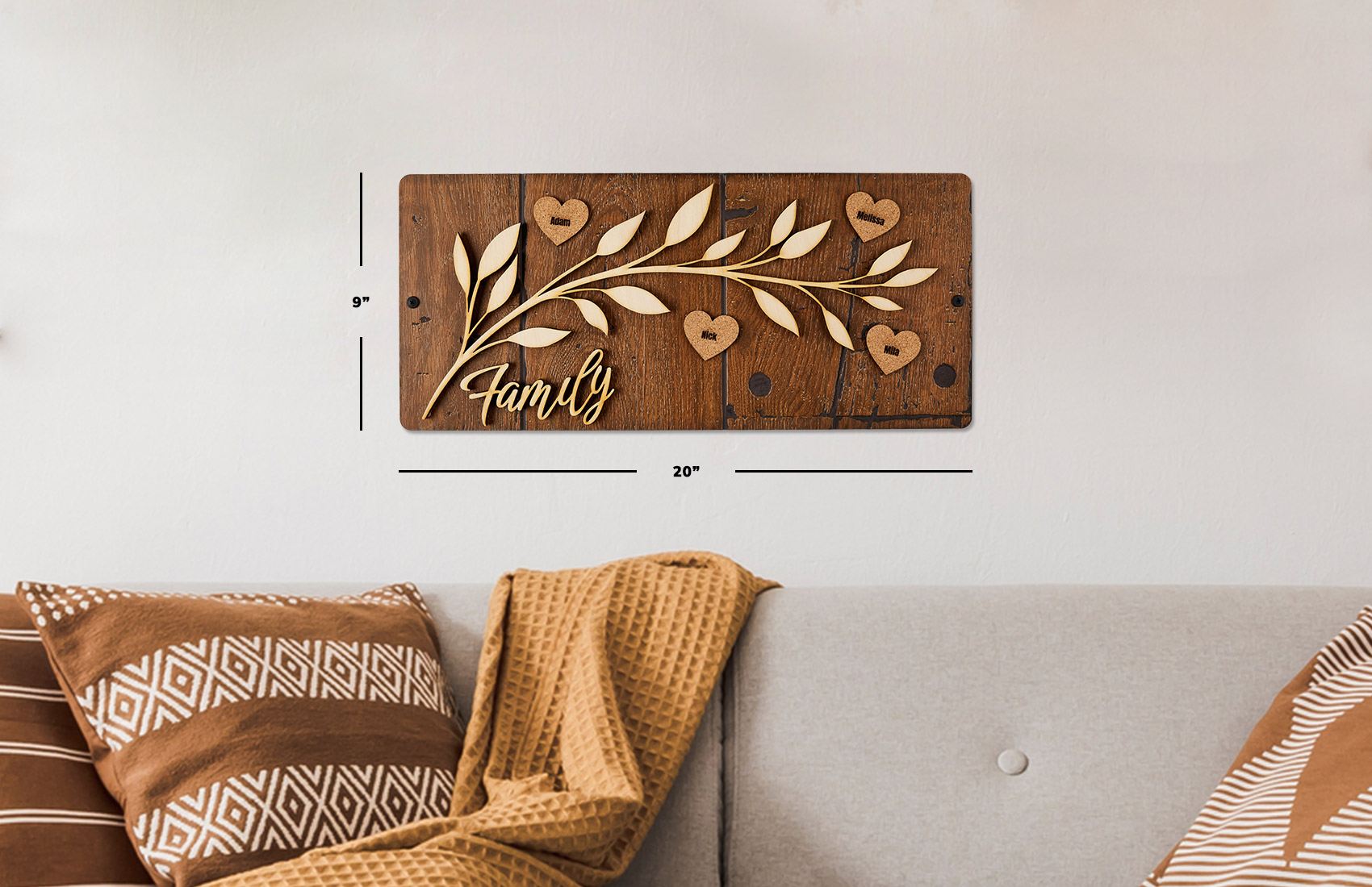 Family Wall Sign - Dark Wood