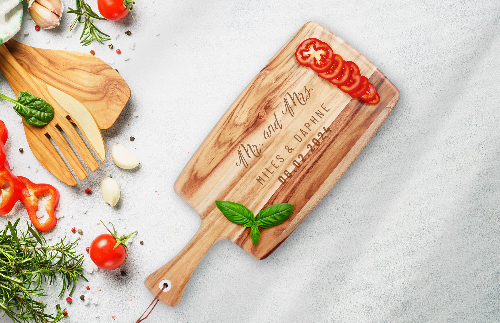 Personalized Rectangular Acacia Wood Cutting Board