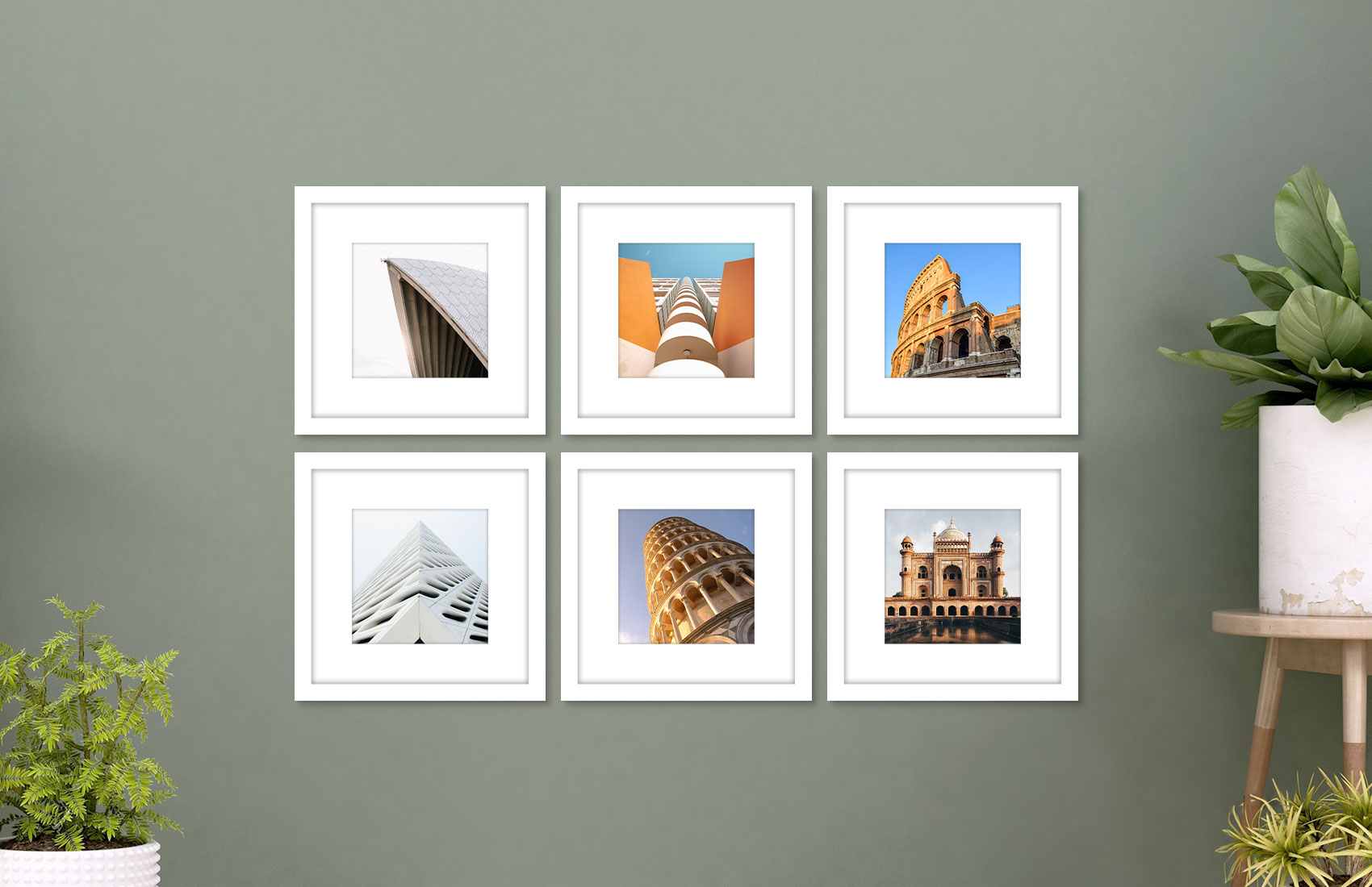 8x8 White - Set of 6