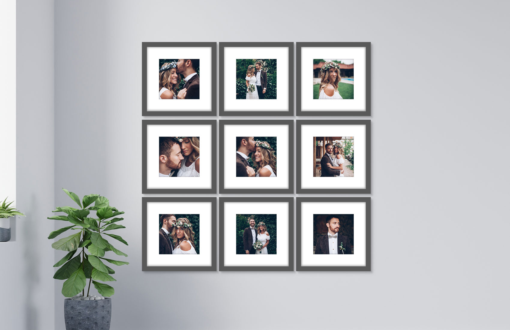 12x12 Grey - Set of 9