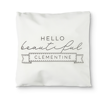 Personalized White Leather Pillow Cover