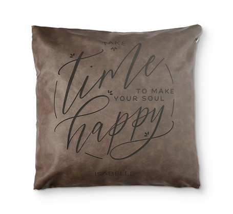 Personalized Brown Leather Pillow Cover