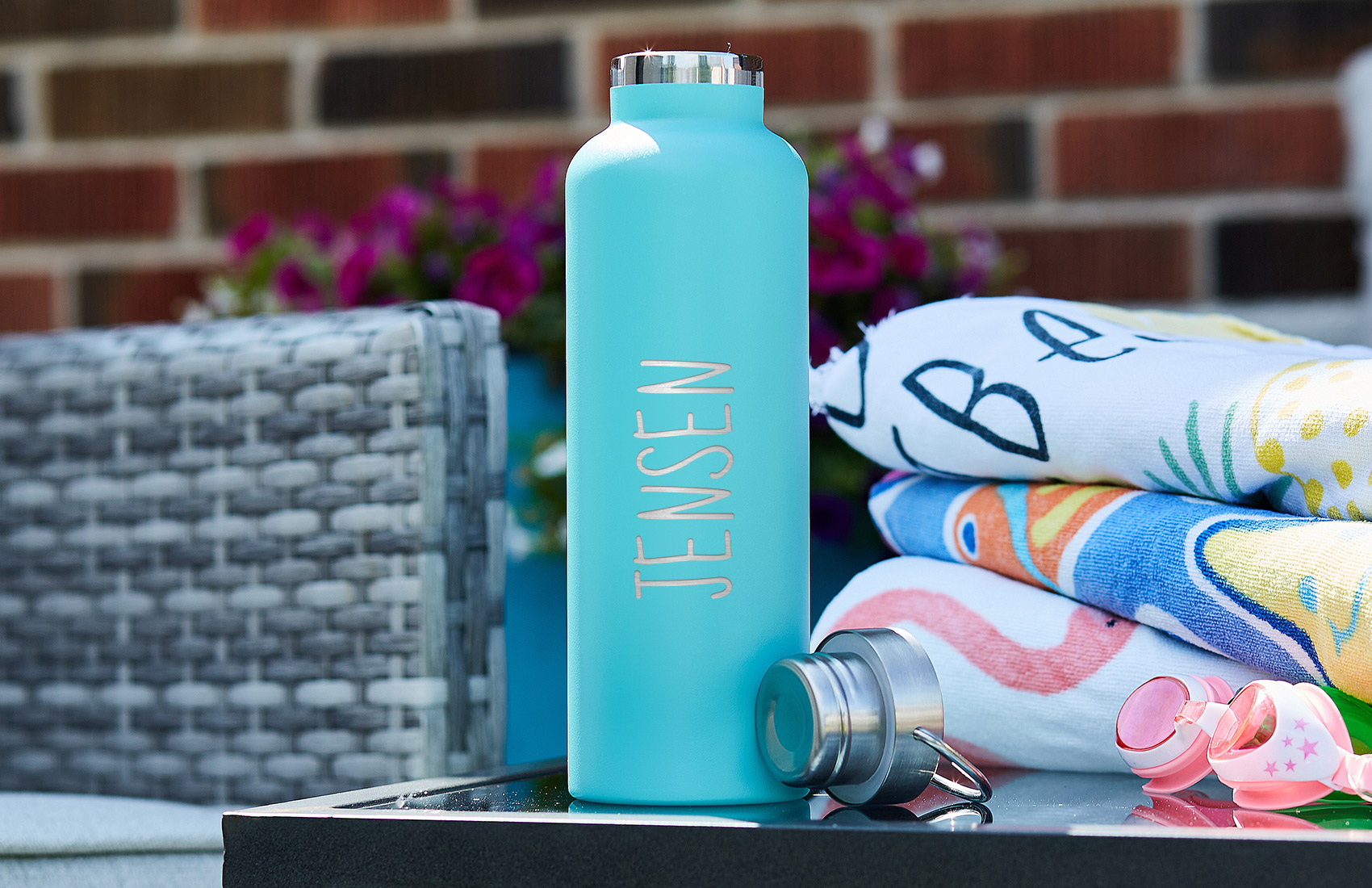750ml Teal Personalized Bottle 