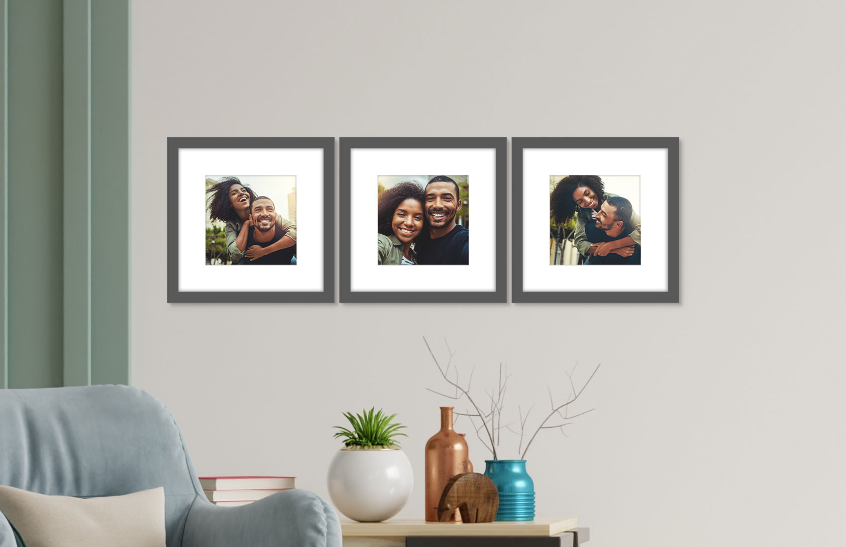 12x12 Grey - Set of 3