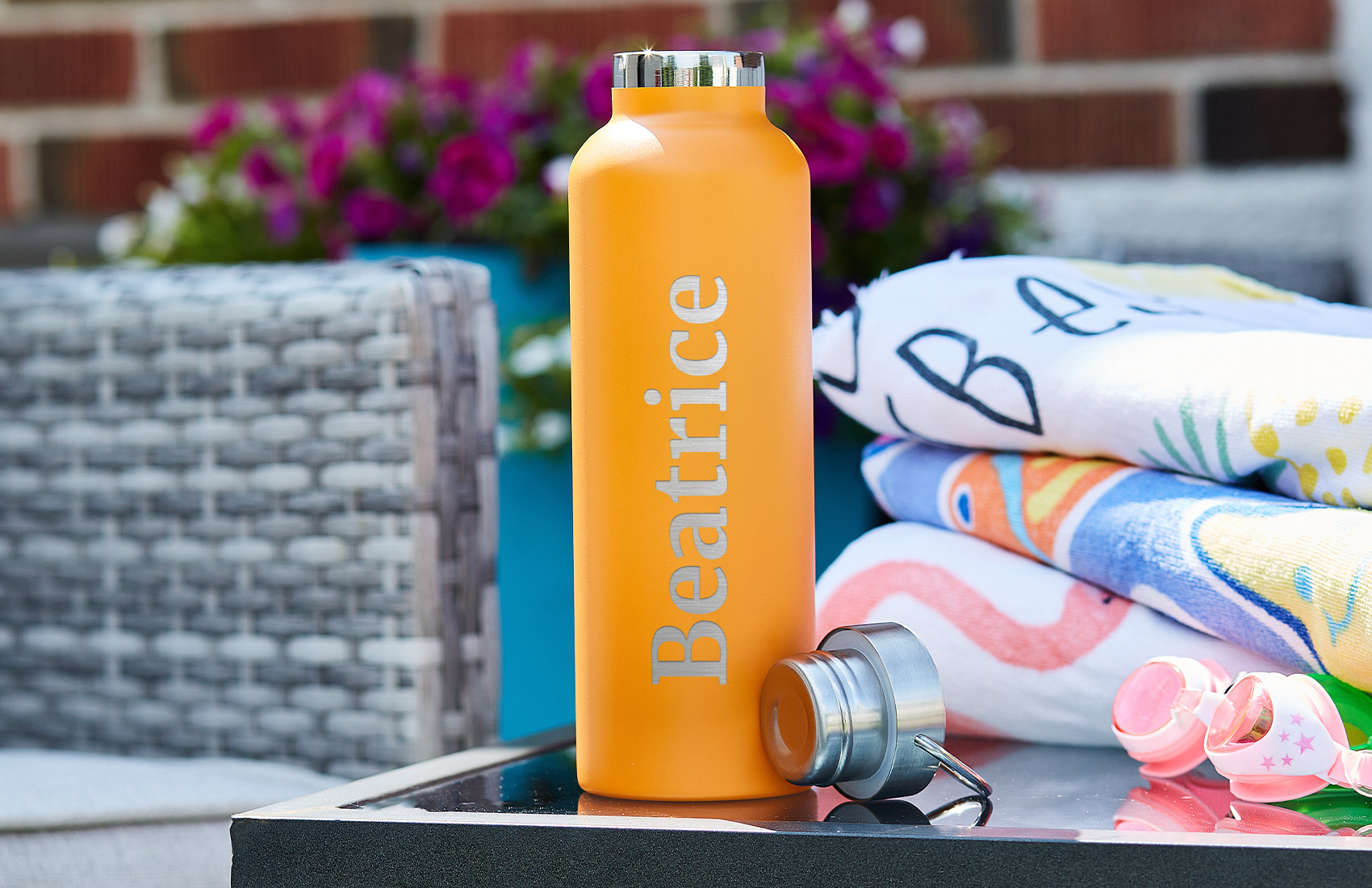 750ml Orange Personalized Bottle 